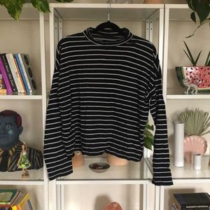 Everlane Striped Mockneck Longsleeve Tee
